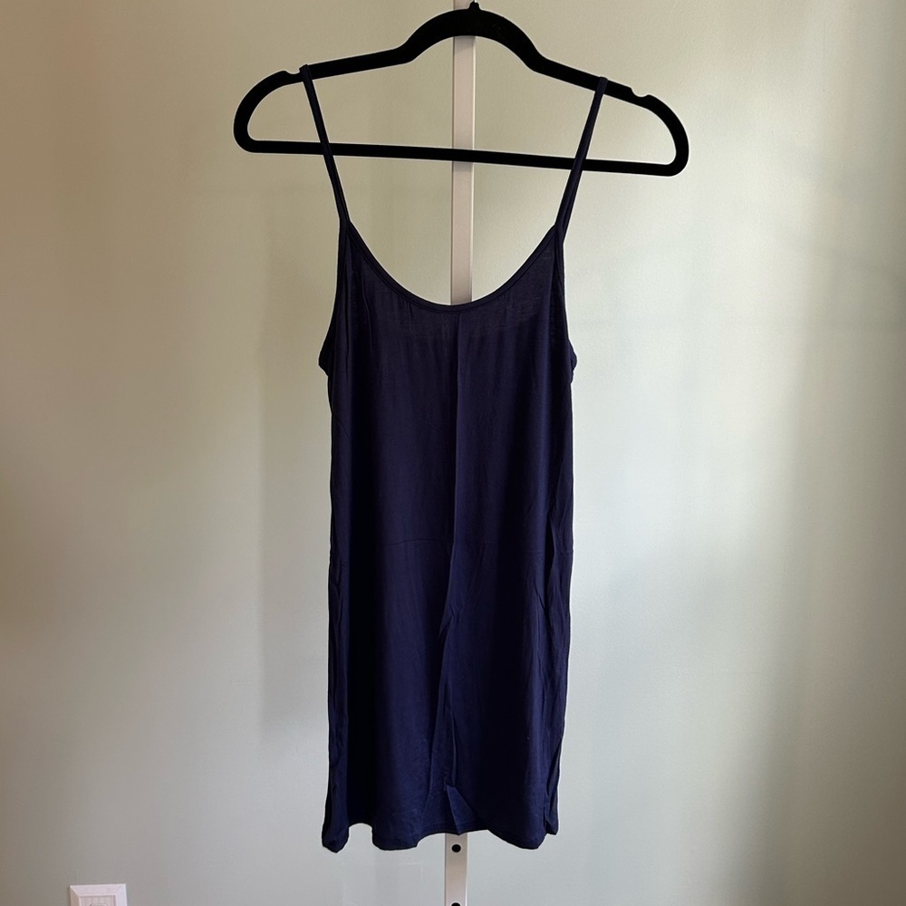 Navy Cotton Spaghetti Strap Top